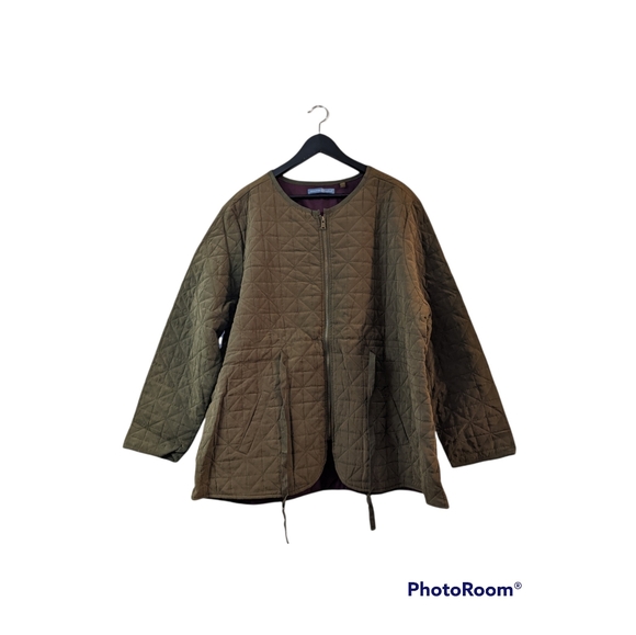 signature weekend Jackets & Blazers - Signature weekend green quilted plus size women's winter coat
